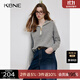 KBNE【全羊毛】灰色毛衣女裝針織衫打底內搭秋冬新款修身長(cháng)袖上衣 灰色 M