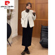皮爾卡丹（pierre cardin）官方高檔小香風(fēng)毛毛外套女2025冬新款羊羔毛絨加厚皮毛一體短款保 米白色 L 品牌旗艦