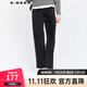 S.DEER圣迪奧女裝松緊高腰插袋燈芯絨直筒長(cháng)褲S24460801 德國灰/87 XL 175