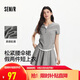 森馬（Semir）套裝女短款假兩件上衣松緊腰傘裙2025夏季時(shí)尚兩件套107425117002