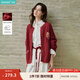 茵曼（INMAN）安可拉紅開衫毛衣女2024冬針織外套長(zhǎng)袖上衣 復(fù)古紅 L