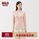 無(wú)印良品（MUJI）女式 輕薄 高領(lǐng)長(cháng)袖T恤 打底衫女款內搭 25年秋季 FCD38A5A 淺粉紅色 L (165/88A)