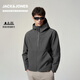 杰克·瓊斯（JACK&JONES）【AT系列】男裝棉服簡(jiǎn)約純色抽繩連帽寬松休閑保暖外套225409009 E39鍛鋼灰 S （170）