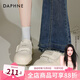 達芙妮厚底小白鞋女2025新款春秋丑萌面包鞋魔術(shù)貼板鞋休閑運動(dòng)鞋子 米色 37