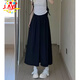 JAVC大碼300斤灰色山本裙褲女夏薄款高腰顯瘦a字裙休閑寬闊腿褲胖mm 黑色【山本裙褲有口袋】 XL 建議110-135斤穿