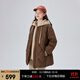 艾萊依（ERAL）冬季新款假兩件羽絨服女連帽寬松時(shí)尚保暖棒球服外套上衣 蜜茶棕 M 160【建議110-130斤】