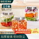 拜杰玻璃密封罐罐頭瓶果醬醬菜零食收納儲(chǔ)物罐透明擰蓋 三只裝1200ML