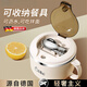 MGXEK德國保溫飯盒食堂打飯專(zhuān)用飯缸學(xué)生上班族保溫快餐杯餐盒帶飯神器 【304抗菌】晨曦白1.3L+保溫袋+勺子筷子