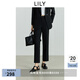 LILY小黑褲2025秋新款女裝經(jīng)典垂感休閑顯瘦通勤九分褲直筒煙管褲 510黑 L