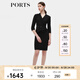 PORTS寶姿女裝春季新款時尚氣質長袖連衣裙ALM8D067LWP096 黑色 M (6)