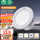 雷士（NVC）LED筒燈開(kāi)孔75mm嵌入式筒射燈客廳天花燈走廊過(guò)道燈背景牛眼燈 鋁材Ra90-漆白6瓦三色-孔75-85mm