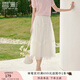 香影白色網(wǎng)紗蓬蓬裙半身裙女2025夏季新款超仙小白裙a字仙女裙子 米白 M 160/84A/95-110斤