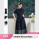梵希蔓復古拼接牛仔襯衫連衣裙女2025年夏季新款氣質(zhì)休閑收腰長(cháng)裙 A0687 牛仔藍 XL