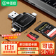 畢亞茲 多合一讀卡器SD內存卡通用手機電腦相機高速適用華為typec蘋(píng)果ipad平板讀取TF多功能讀卡器黑