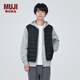 無(wú)印良品（MUJI）男式 便攜式 無(wú)領(lǐng)羽絨背心 羽絨馬甲馬夾 AD0UGA3A 黑色 S（165/84A）