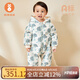 微獅牧尼嬰兒連體羽絨服冬季寶寶超萌保暖外出連帽哈衣爬服外套 豆綠【蓬松度800+更保暖】 80cm
