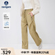 Navigare意大利小帆船女士休閑褲25春夏季新品簡(jiǎn)約百搭長(zhǎng)褲寬松顯瘦闊腿褲 土黃色 S