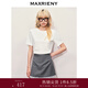 MAXRIENY【浪漫度假-商場(chǎng)同款】華麗感花朵釘珠甜美純白上衣 本白 M 02/36