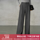 顏域灰色簡(jiǎn)約通勤西裝褲女2024新款秋冬復古氣質(zhì)職業(yè)高腰闊腿褲子 灰色1 XL/42