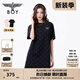 BOY LONDON春夏女款T恤裙滿(mǎn)印潮牌直筒連衣裙W17906 黑色 M