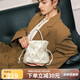 蔻一（Cnoles）【明星同款】斜挎包包女士鳥巢百搭小眾高級感手提單肩女生白色包