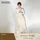 SNIDEL2025春夏新品百搭高腰提花雪紡蛋糕裙百褶半身裙SWFS251197 淺米色 M （1）