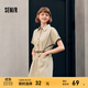 森馬（Semir）連衣裙女氣質(zhì)工裝裙子夏天女裝24夏純棉polo領(lǐng)短裙 淺卡其50301 M