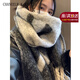 CHANEELR & KARITH圍巾冬季女百搭高級感圍脖加厚保暖披肩送女生老婆輕奢生日禮物 輕奢品牌時(shí)尚百搭ck風(fēng)【黑灰色】