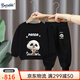 Burwilde國際品牌男童秋冬套裝兒童冬季運動(dòng)衣服2025新款洋氣女童裝衛衣加 黑黑-熊貓喝水[春秋]（禮盒裝） 170 M成人尺碼[100-120斤]