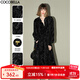 COCOBELLA[竹影拓印]新中式絲絨連衣裙小黑裙國風(fēng)襯衫裙FR0002-4 玄竹黑 L