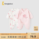 童泰嬰兒連體衣新生兒衣服四季0-6月初生寶寶哈衣爬服純棉內(nèi)衣2件裝 粉白花朵（四季款） 66cm (建議3-6個(gè)月身高60-68cm)