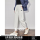 初語(yǔ)松緊腰休閑褲女2024年秋冬新款運動(dòng)褲顯瘦遮胯居家褲束腳衛褲 白色 M