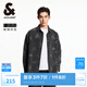 杰克·瓊斯（JACK&JONES）25年男裝牛仔襯衫春季潮流寬松男士襯衫式薄外套微彈滿印高端襯衣 A17中灰牛仔 常規(guī) M