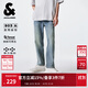 杰克·瓊斯（JACK&JONES）男裝潮時(shí)尚舒適百搭簡(jiǎn)約風(fēng)個(gè)性字母印花九分直筒牛仔褲225232029 E40淺牛仔藍 32 175 W32