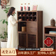 瑞作宋氏美學(xué)實(shí)木博古架茶室茶具置物架展示柜新中式多寶閣收納柜茶柜 北方老榆木明月博古架