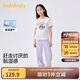 巴拉巴拉童裝兒童短袖套裝女童2025夏裝兩件套速干長褲學(xué)院風(fēng)208225119009
