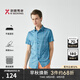 勁霸男裝【100%棉】短袖格紋商務(wù)時尚棉襯衫|BDBG2382 寶石藍 XL
