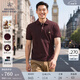 布克兄弟（BrooksBrothers）男夏季金羊刺繡珠地網(wǎng)眼修身短袖Polo衫 B645-深酒紅色 M