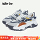Walker Shop品牌跑步鞋女復(fù)古老爹女鞋新款港風(fēng)拼色百搭運(yùn)動(dòng)休閑鞋子女 藍(lán)色 37