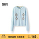 森馬（Semir）針織開(kāi)衫女冬季短款蝴蝶結菱格假兩件2025少女感毛衫109725106006