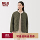 無(wú)印良品（MUJI） 女式 蓬松棉服絎縫夾克 女裝外套女款棉衣25年秋冬 BD10NA5A 卡其綠 S (155/80A)
