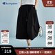 Champion冠軍休閑闊腿褲女2025春季新款丹寧工裝長(cháng)褲a字寬松裙褲 黑色 L