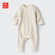 優(yōu)衣庫嬰幼兒寶寶爬爬服/長(cháng)袖條紋嬰兒衣服連體衣478346 30 淺米色 80cm