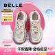 百麗（Belle）透氣網(wǎng)老爹鞋女商場(chǎng)同款厚底增高休閑鞋D7S1DBM5 金色 36 (230mm)