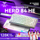 狼蛛（AULA）HERO 84HE磁軸鍵盤RT電競游戲75配列客制化機(jī)械有線RGB霓虹燈箱五層填充網(wǎng)頁驅(qū)動(dòng)無畏契約8K回報(bào)率 白色等高線【黑皇磁軸】-FR4沉金定位板