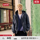 Levi's李維斯25年秋冬新款男士美式復古水洗做舊休閑牛仔夾克外套 黑色 L