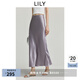 LILY2025夏新款100%醋酸氣質(zhì)垂感百搭通勤魚(yú)尾裙微光半身裙女 803淺紫 M