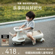 貝易（BeiE）皇室扭扭車兒童車1-3歲溜溜車男女寶寶搖搖車防側(cè)翻搖擺車嬰兒車 貝易卡其-親子共騎 【音樂款】