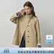 范思藍(lán)恩英倫設(shè)計感立領(lǐng)風(fēng)衣外套女2025秋裝撞色小個子休閑上衣女 卡其色短款 S