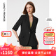 朗姿設計感時(shí)尚氣質(zhì)西裝女時(shí)髦洋氣新款修身職業(yè)西服外套 夜幕黑色 M